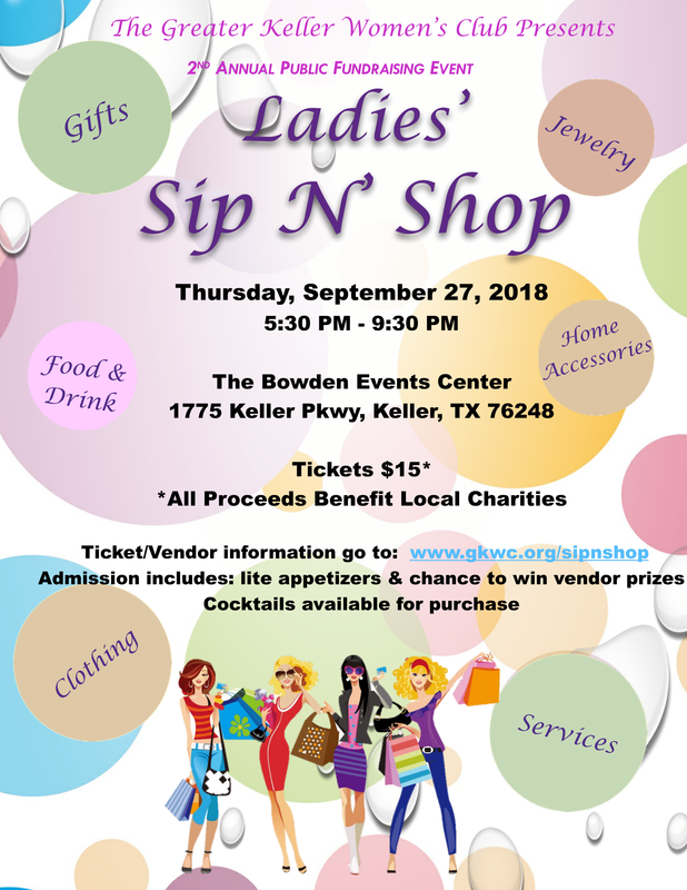 2nd Annual Ladies’ Sip & Shop – Greater Keller Women’s Club