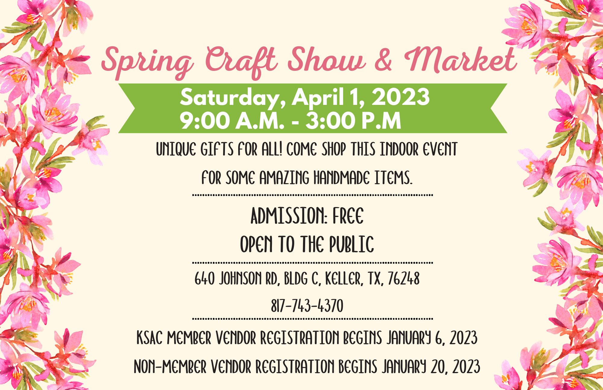 KSAC: Spring Craft Show & Market