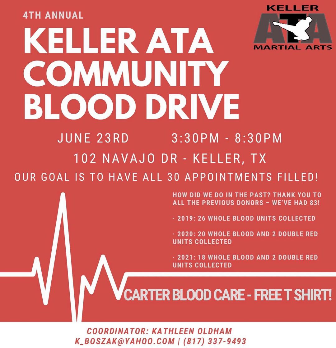 Community Blood Drive – Keller ATA Martial Arts